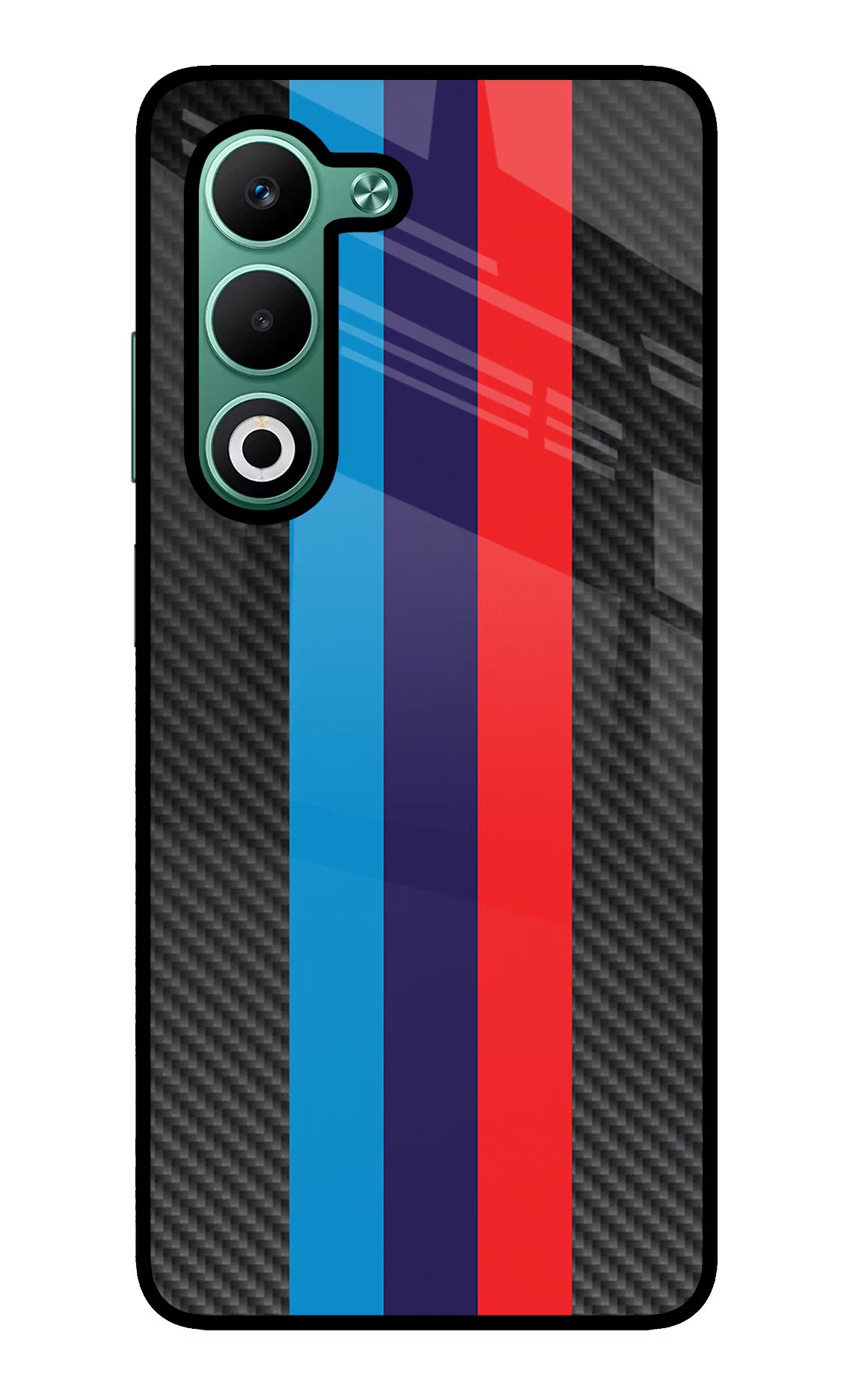 BMW Stripes Pattern Oppo A5 5G Glass Case Back Cover by Casekaro