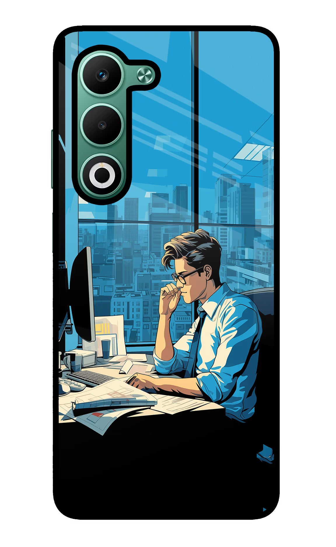 Focused Hustler (AI Generated) Oppo A5 5G Glass Case Back Cover by Casekaro