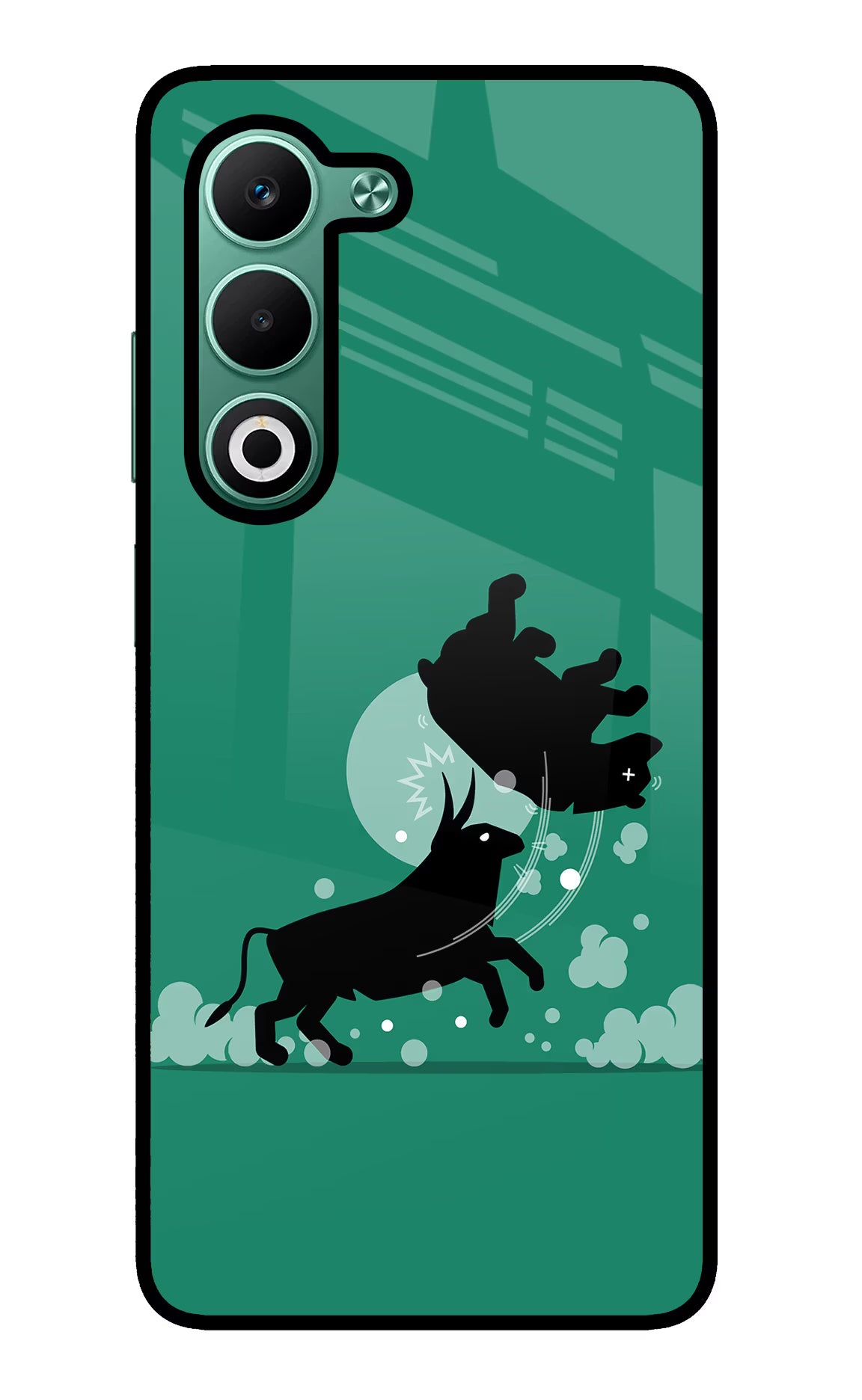 Bull Conqueror Oppo A5 5G Glass Case Back Cover by Casekaro