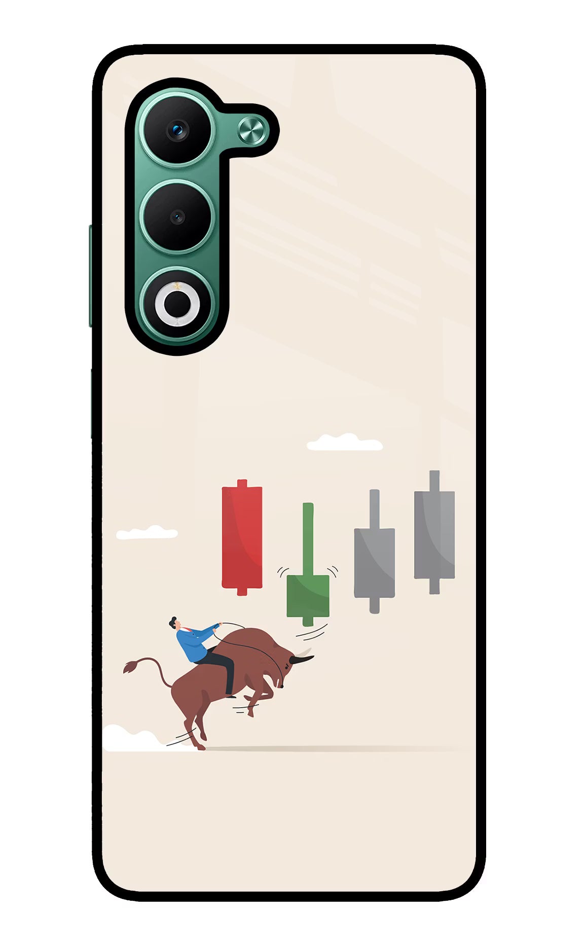 Bull Trading Momentum Oppo A5 5G Glass Case Back Cover by Casekaro