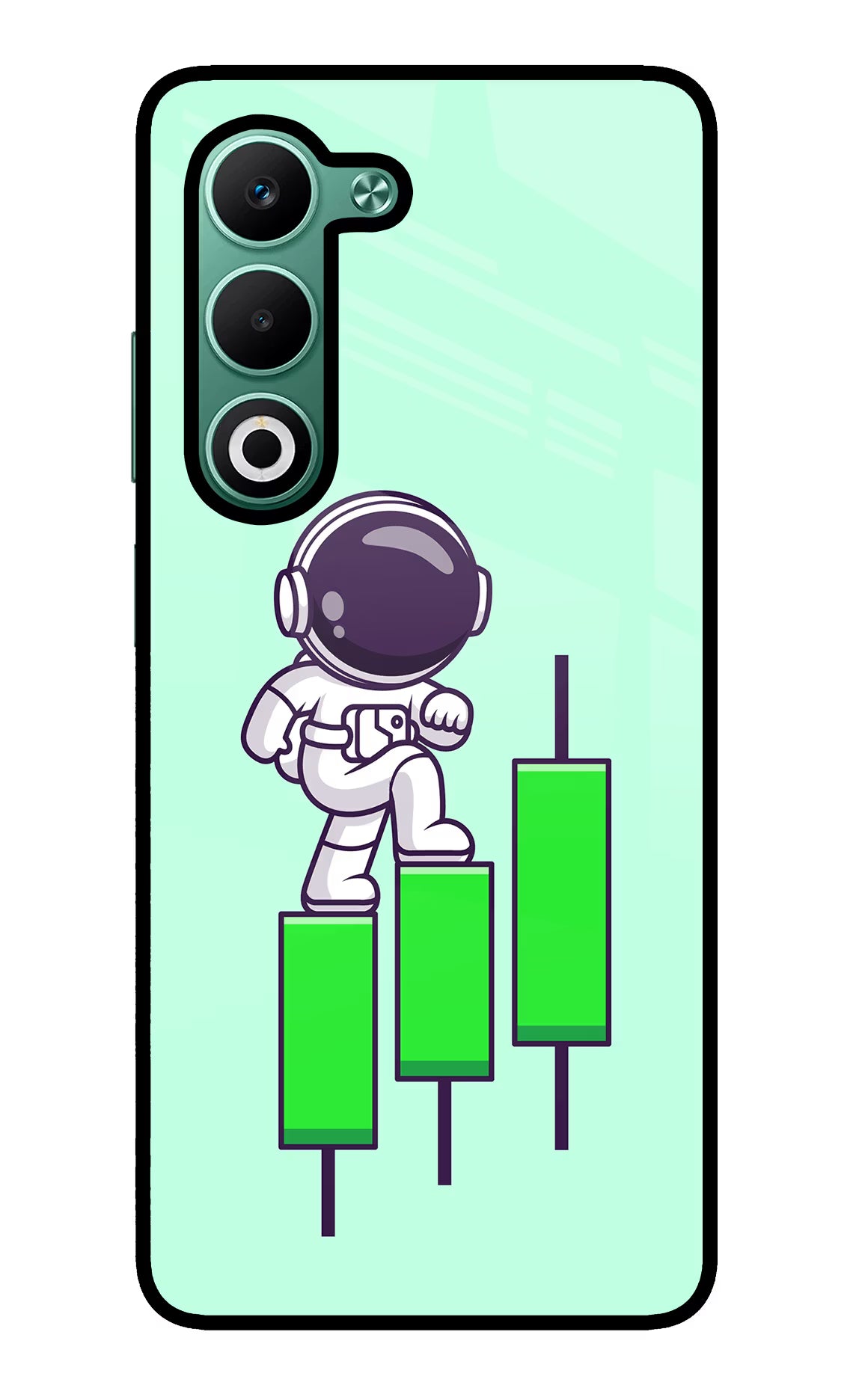 Astronaut Trader Oppo A5 5G Glass Case Back Cover by Casekaro