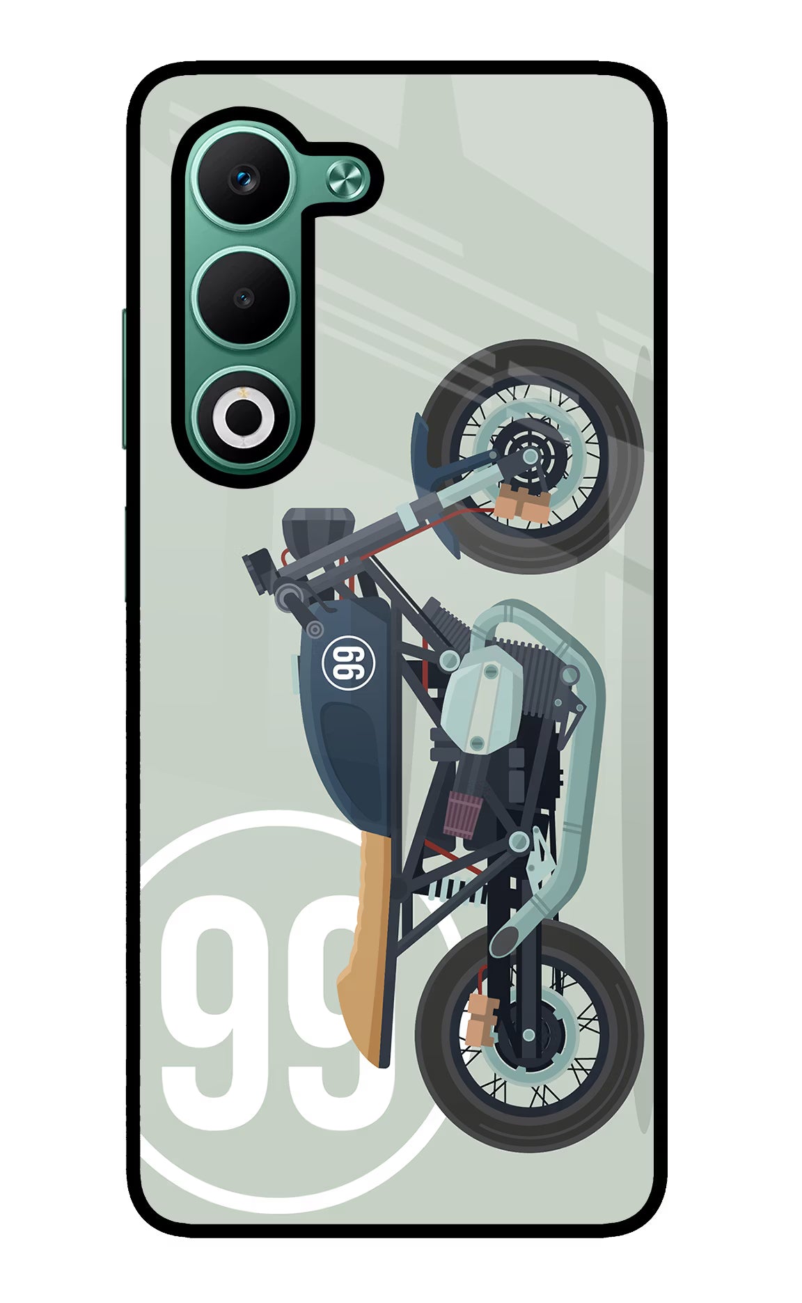 Classic Cafe Racer 99 Oppo A5 5G Glass Case Back Cover by Casekaro