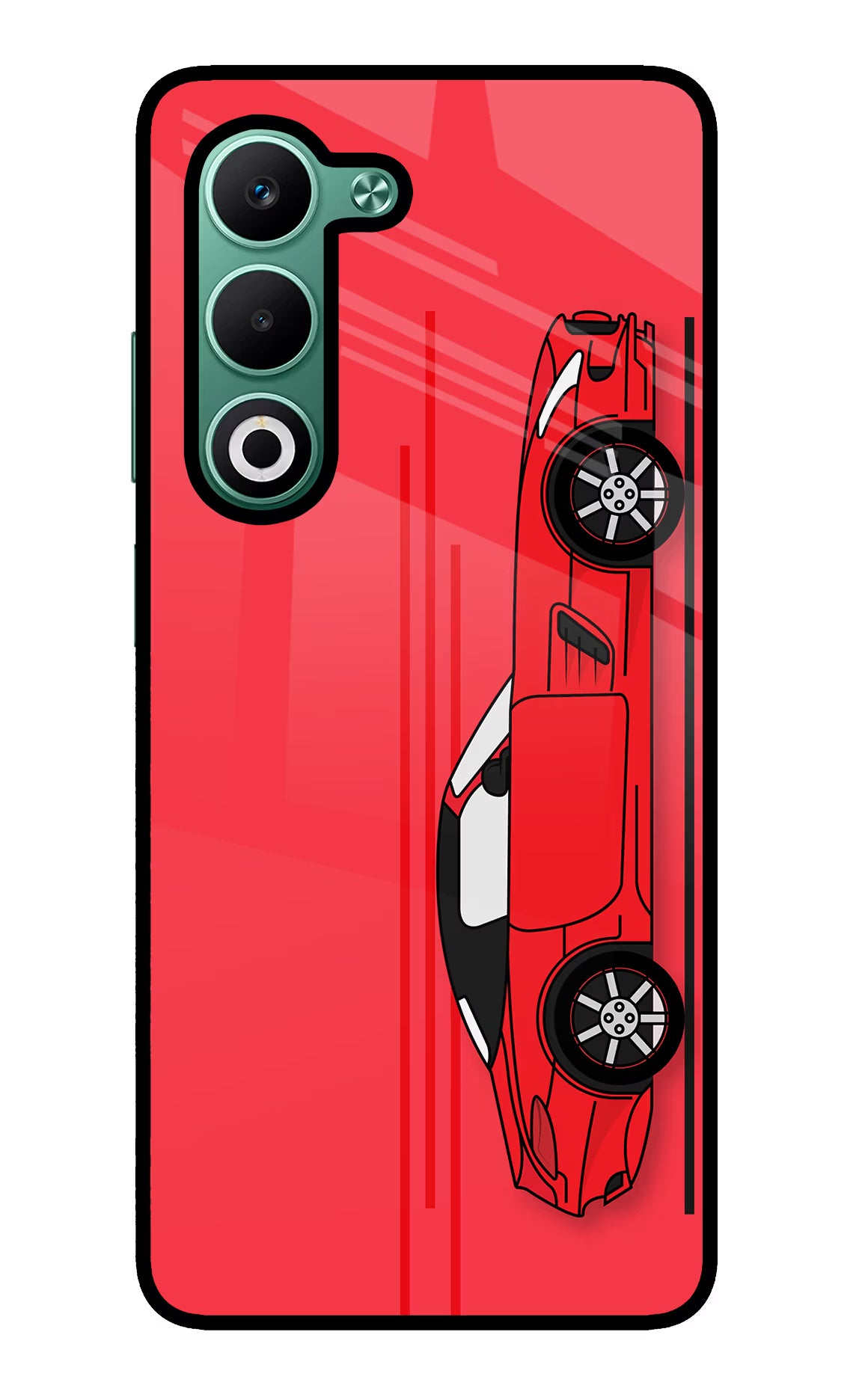 Red Velocity Oppo A5 5G Glass Case Back Cover by Casekaro
