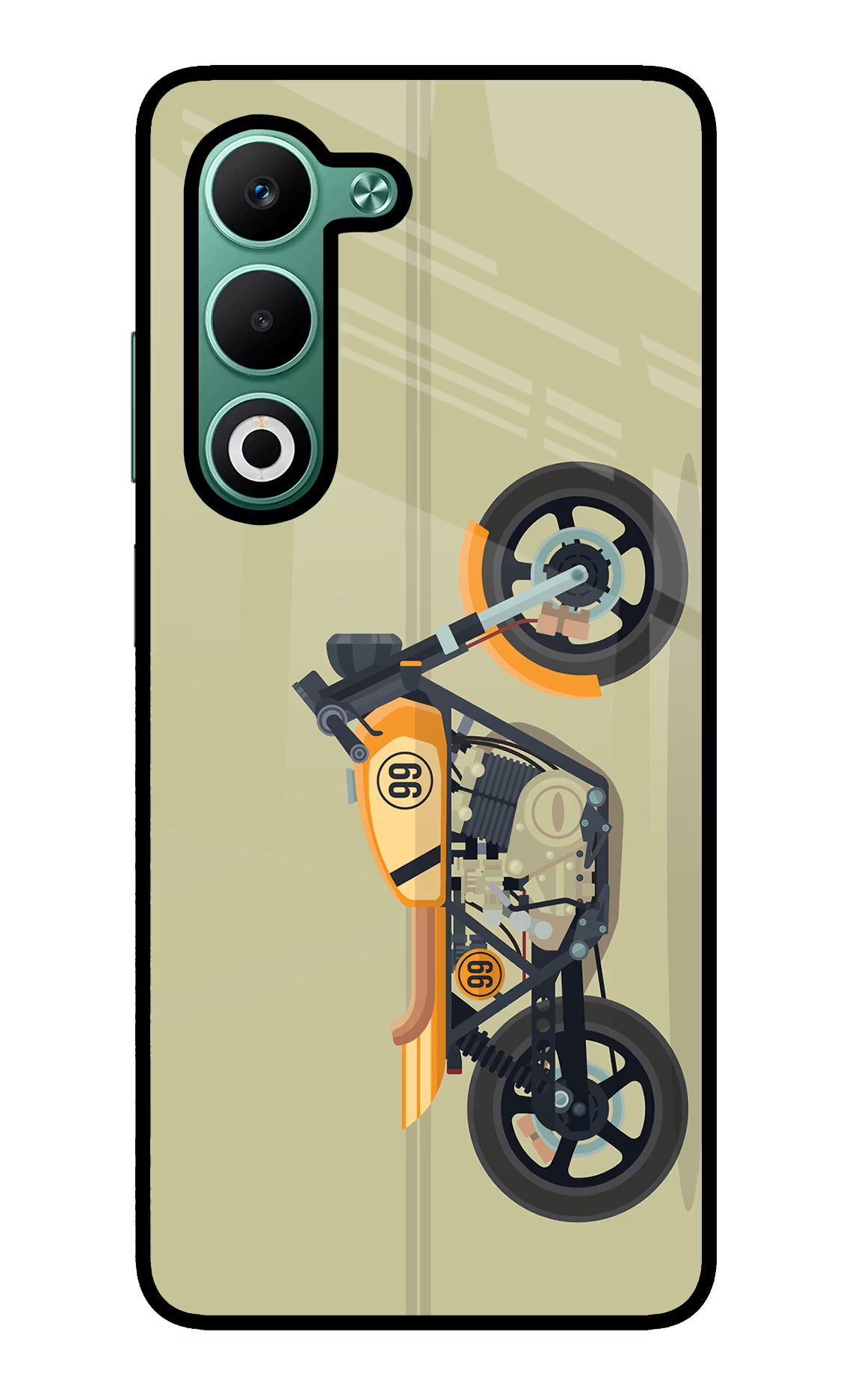 Vertical Speedster Oppo A5 5G Glass Case Back Cover by Casekaro