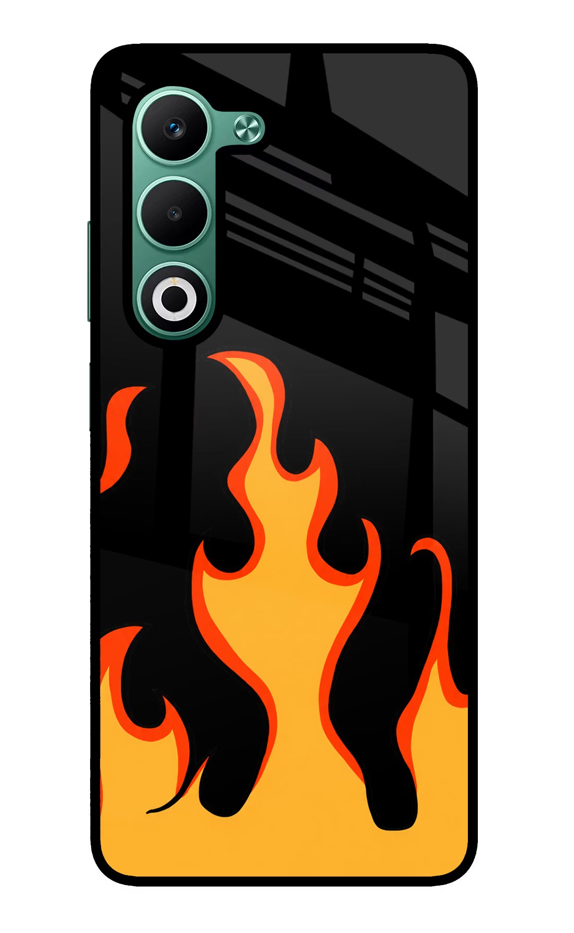 Fired Up – Black Oppo A5 5G Glass Case Back Cover by Casekaro