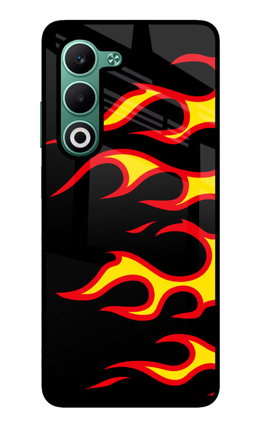 Side Sweep Flames Oppo A5 5G Glass Case