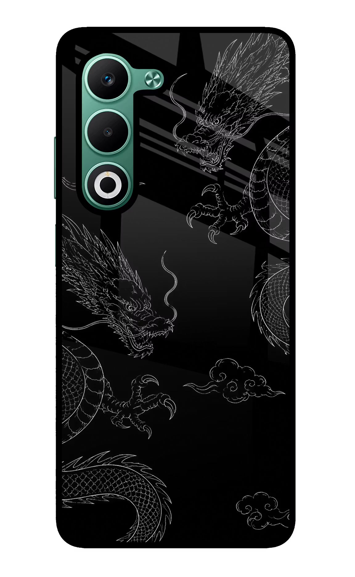Twin Dragons Oppo A5 5G Glass Case Back Cover by Casekaro