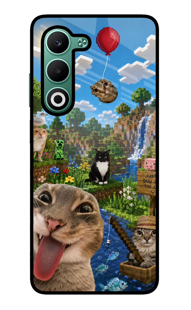 Minecraft Cat Chaos Oppo A5 5G Glass Case