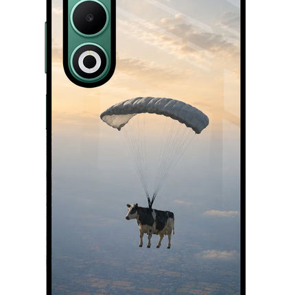 Skydiving Cow Oppo A5 5G Glass Case