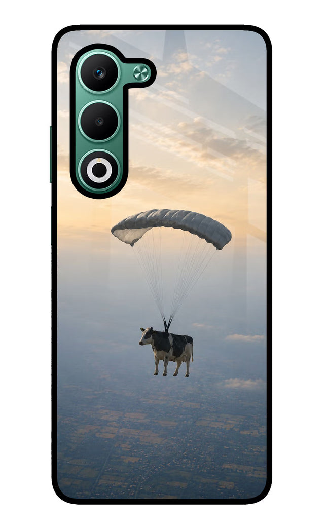 Skydiving Cow Oppo A5 5G Glass Case