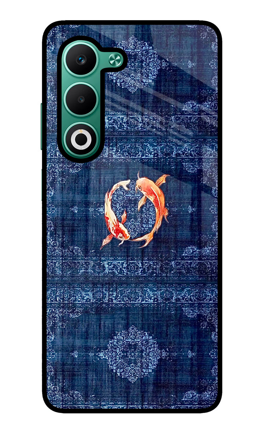 Koi Blue Oppo A5 5G Back Cover, Glass case