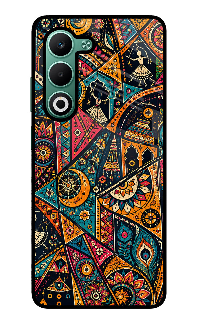 Folk Print Oppo A5 5G Glass Case