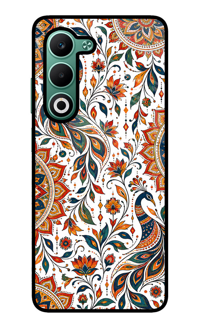 White Mayura Oppo A5 5G Glass Case