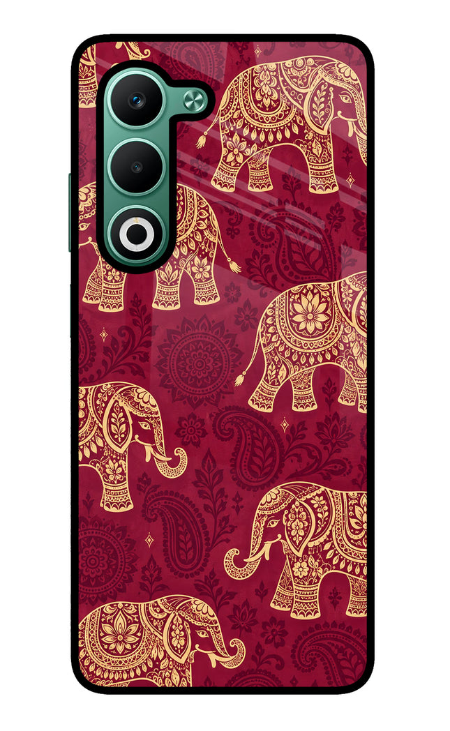 Maroon Elephant Oppo A5 5G Glass Case