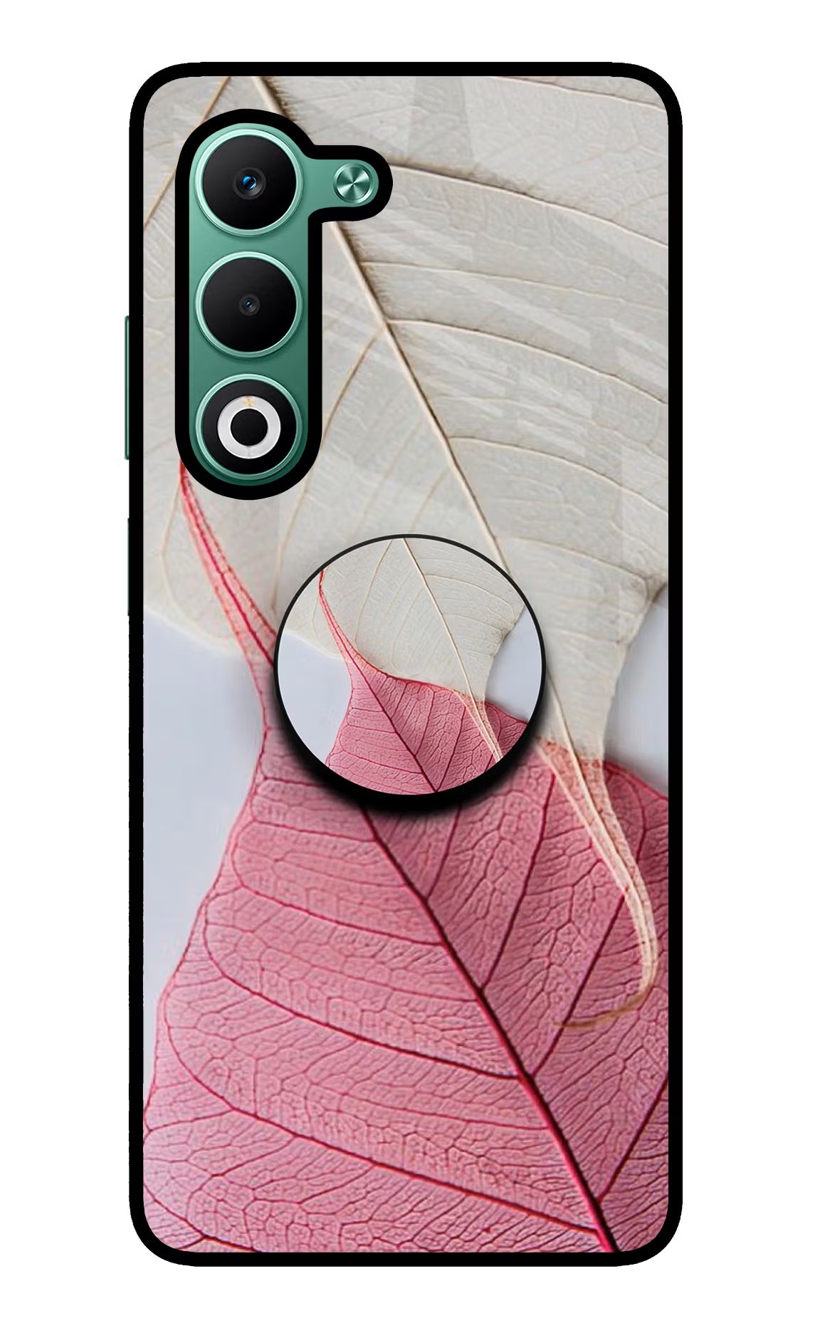 White Pink Leaf Oppo A5 5G Pop Case by Casekaro