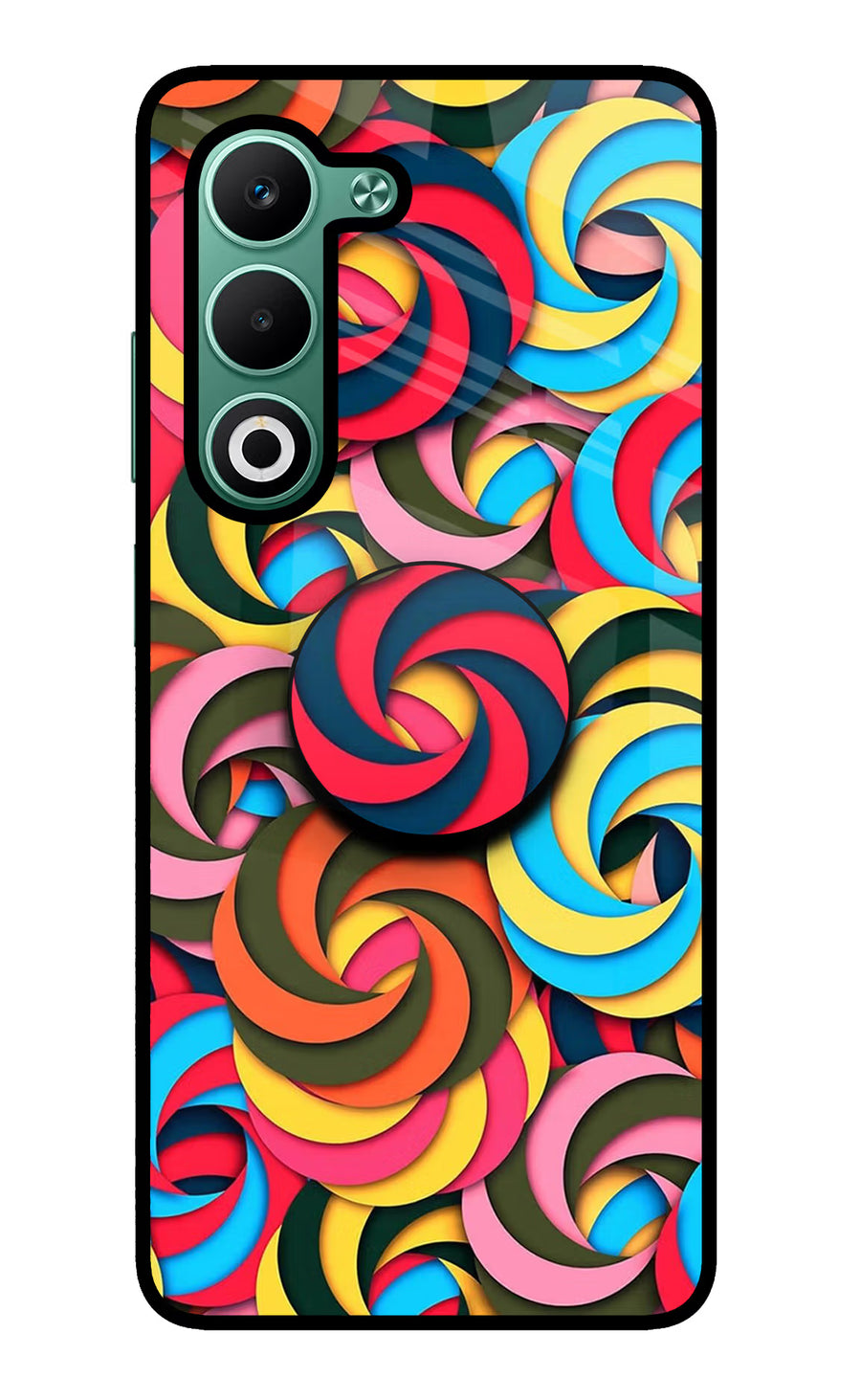 Spiral Pattern Oppo A5 5G Pop Case, Glass case