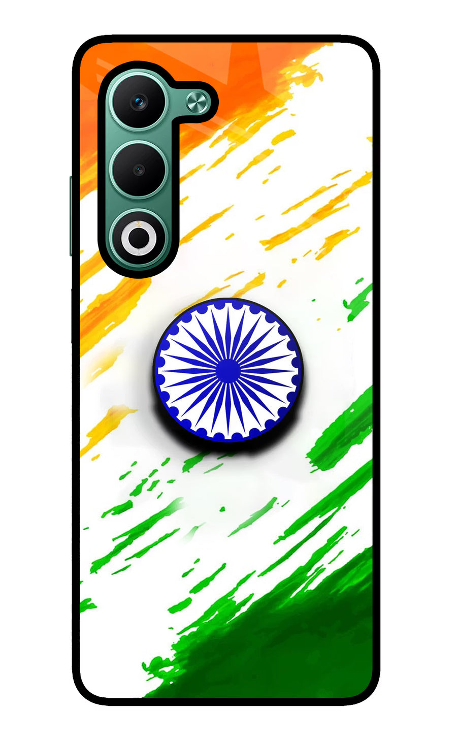 Indian Flag Ashoka Chakra Oppo A5 5G Pop Case, Metal case