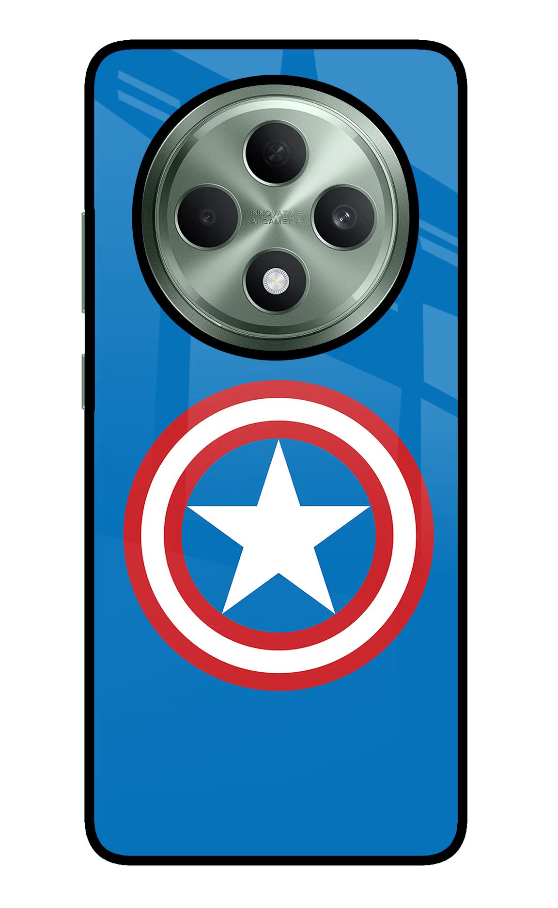 Captain America Logo Oppo F27 5G Glass Case Back Cover by Casekaro