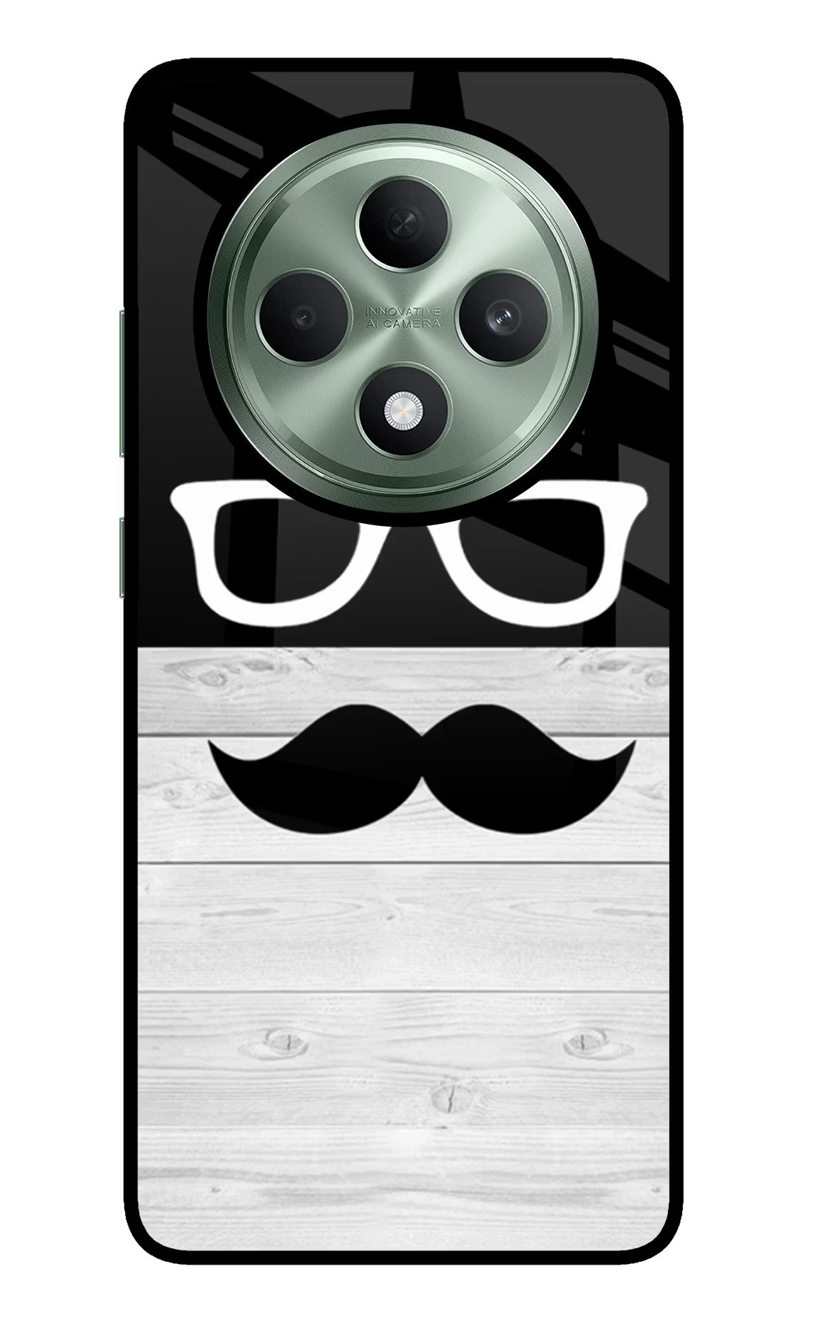 Mustache Oppo F27 5G Glass Case Back Cover by Casekaro