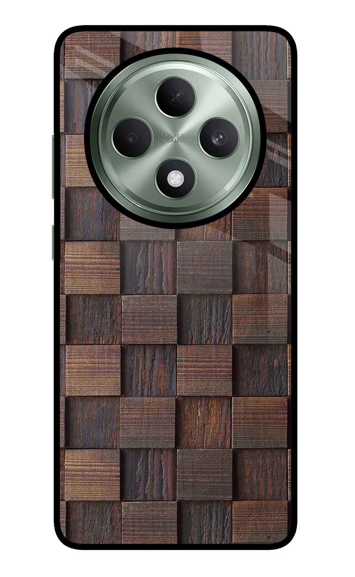 Wooden Cube Design Oppo F27 5G Glass Case