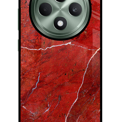 Red Marble Design Oppo F27 5G Glass Case Back Cover by Casekaro