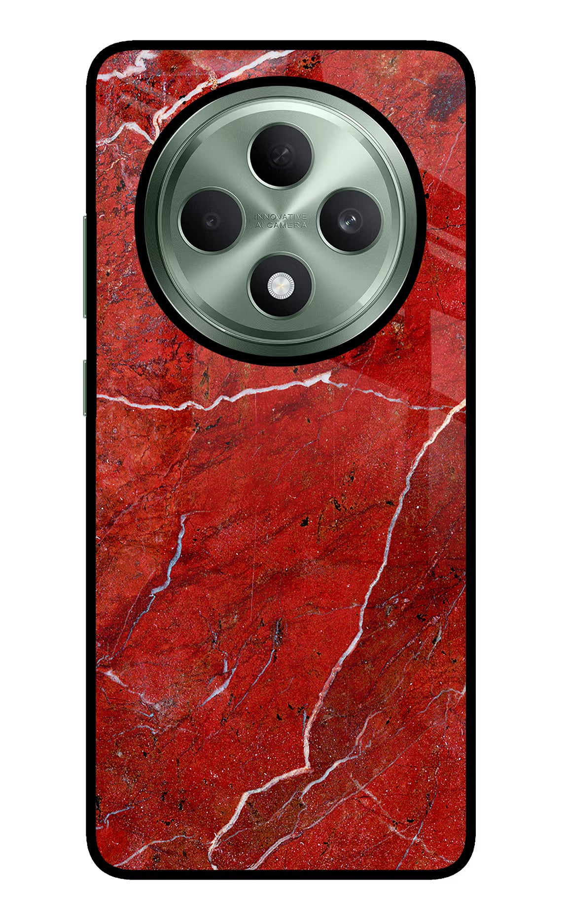 Red Marble Design Oppo F27 5G Glass Case Back Cover by Casekaro