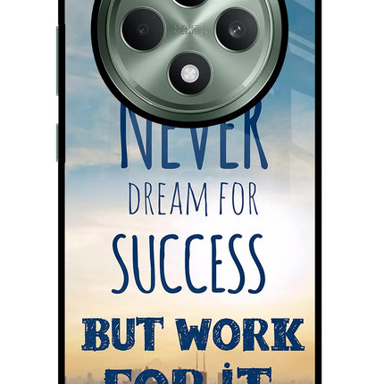 Never Dream For Success But Work For It Oppo F27 5G Glass Case Back Cover by Casekaro