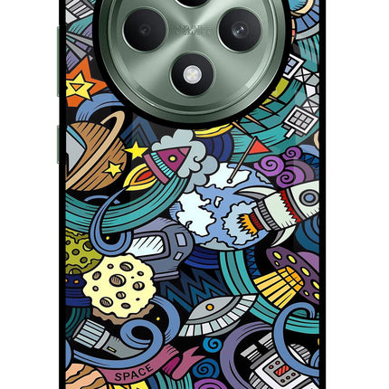 Space Abstract Oppo F27 5G Glass Case Back Cover by Casekaro