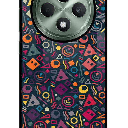 Geometric Abstract Oppo F27 5G Glass Case Back Cover by Casekaro