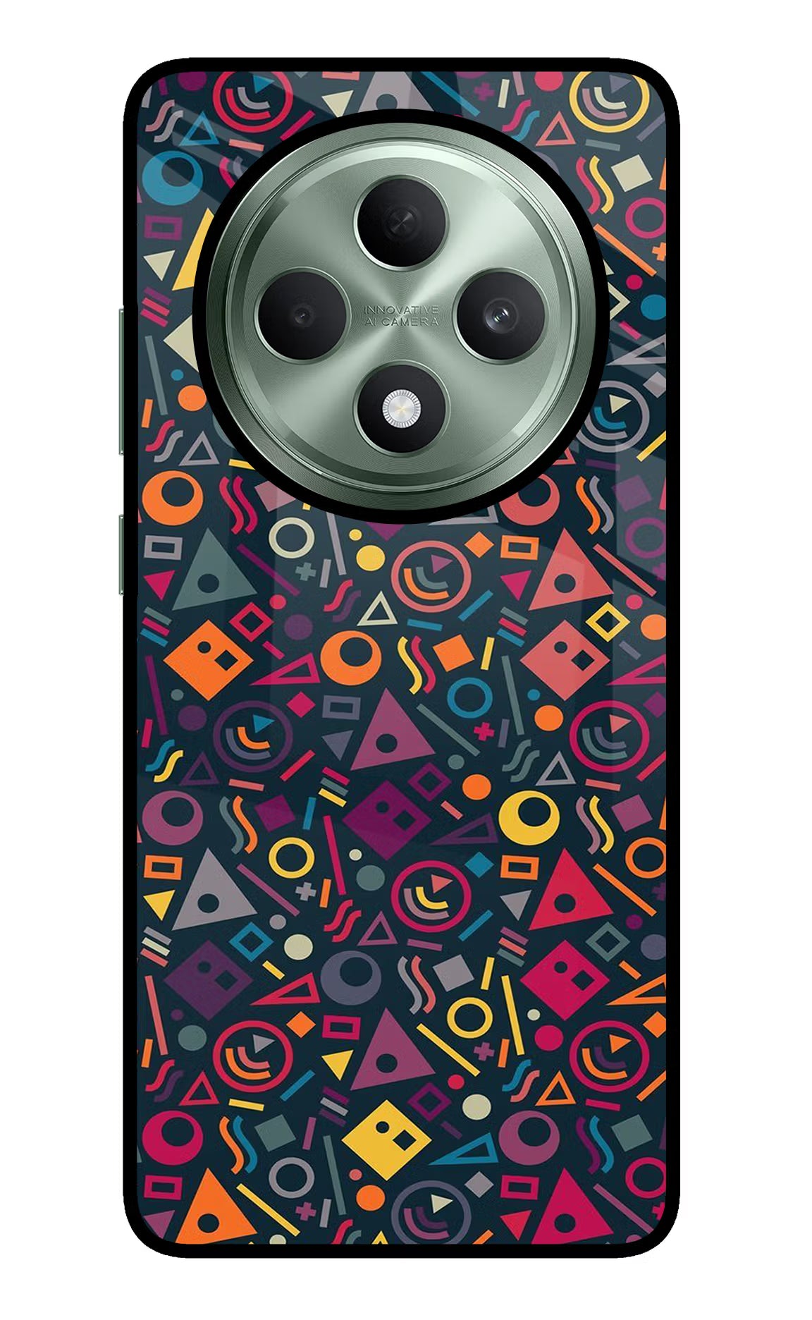 Geometric Abstract Oppo F27 5G Glass Case Back Cover by Casekaro