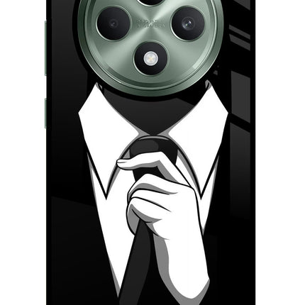 Black Tie Oppo F27 5G Glass Case Back Cover by Casekaro