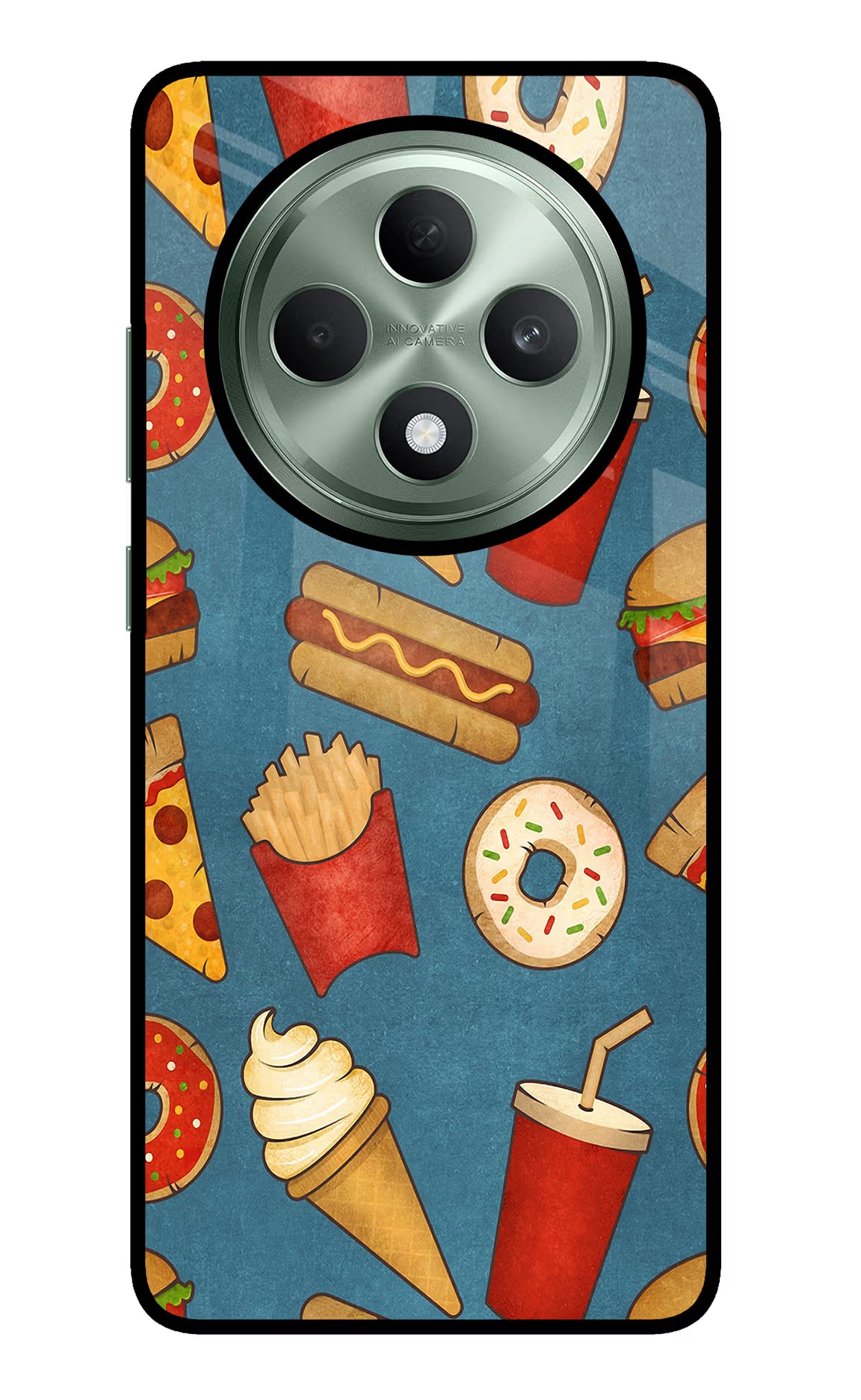 Foodie Oppo F27 5G Glass Case Back Cover by Casekaro