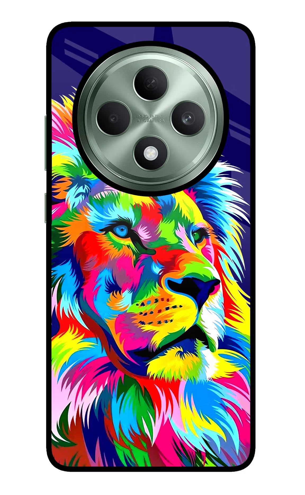Vector Art Lion Oppo F27 5G Glass Case Back Cover by Casekaro