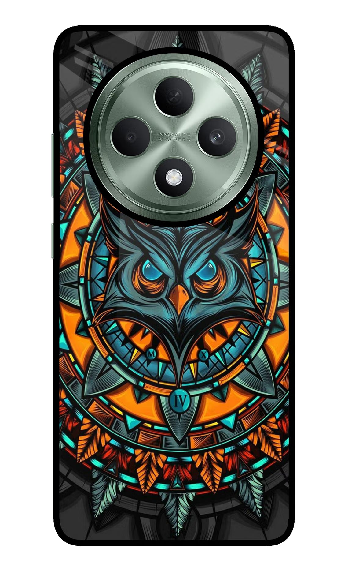 Angry Owl Art Oppo F27 5G Glass Case Back Cover by Casekaro