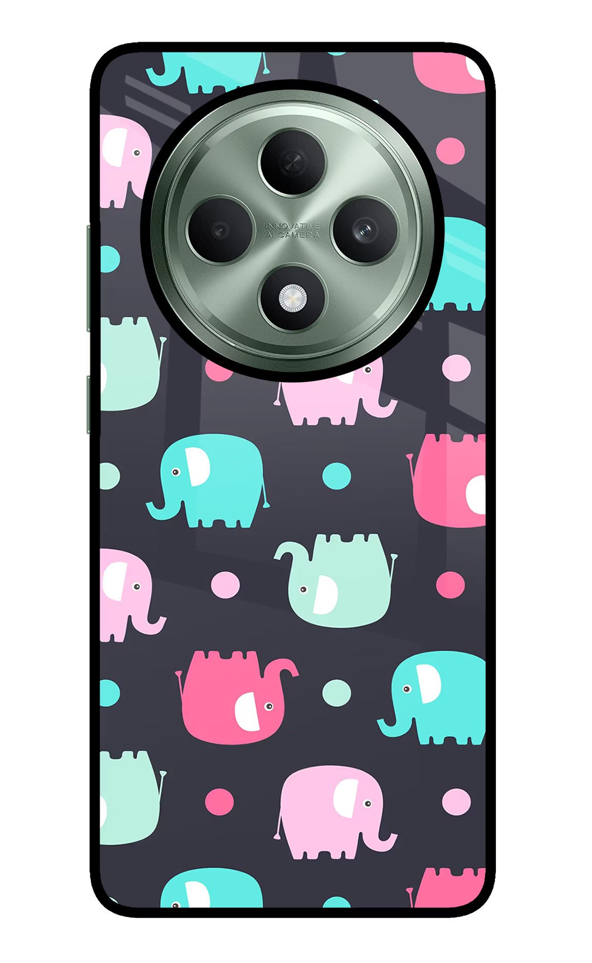 Elephants Oppo F27 5G Glass Case Back Cover by Casekaro