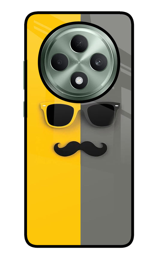 Sunglasses with Mustache Oppo F27 5G Glass Case