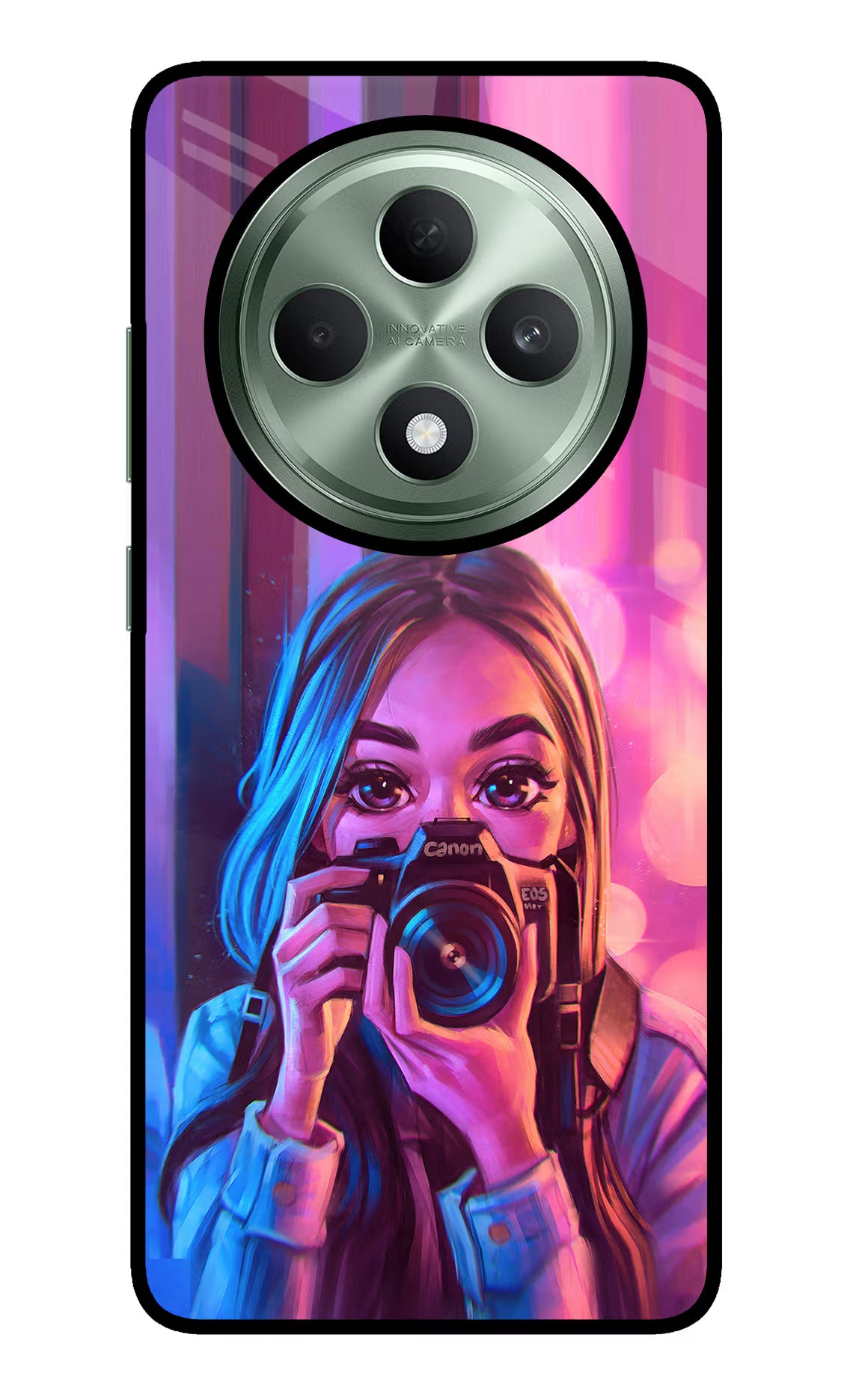 Girl Photographer Oppo F27 5G Glass Case Back Cover by Casekaro