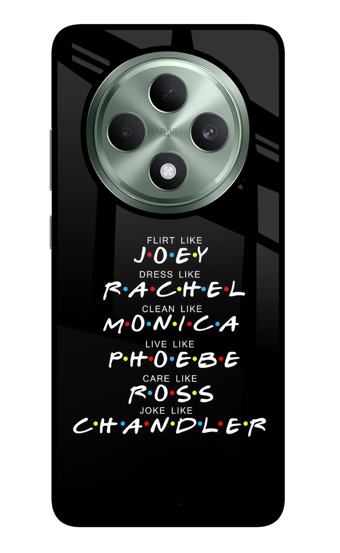 FRIENDS Character Oppo F27 5G Glass Case Back Cover by Casekaro