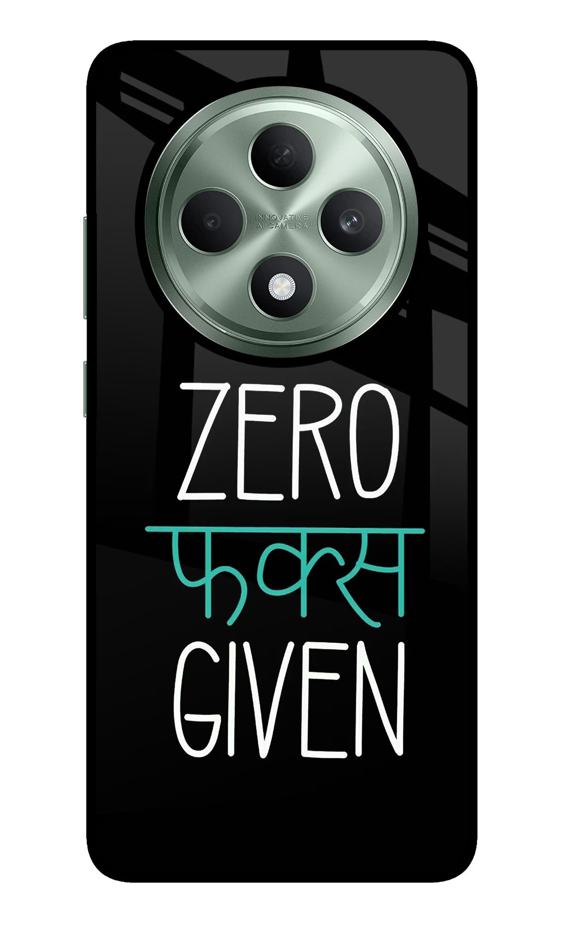 Zero Fucks Given Oppo F27 5G Glass Case Back Cover by Casekaro