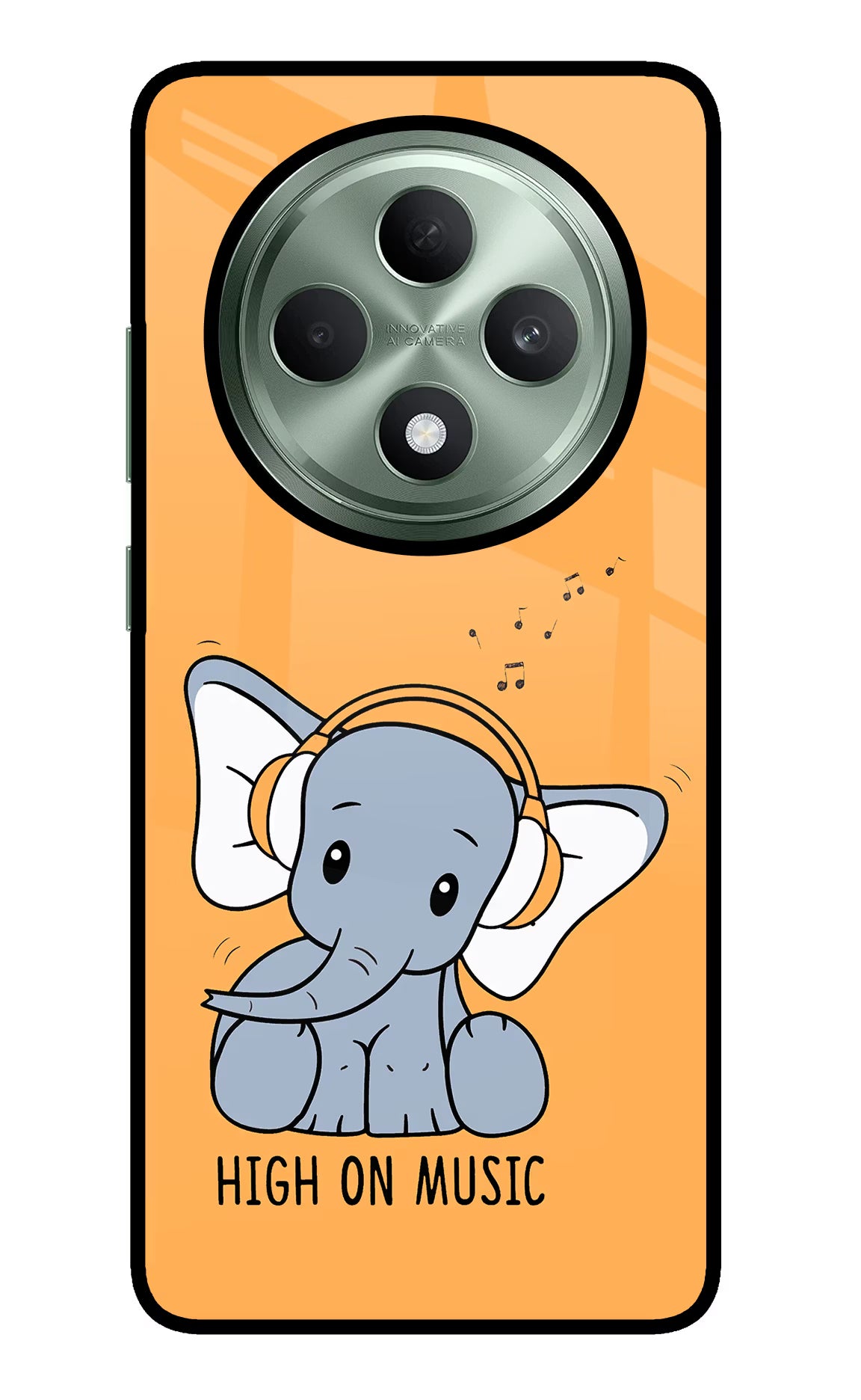 High On Music Oppo F27 5G Glass Case Back Cover by Casekaro