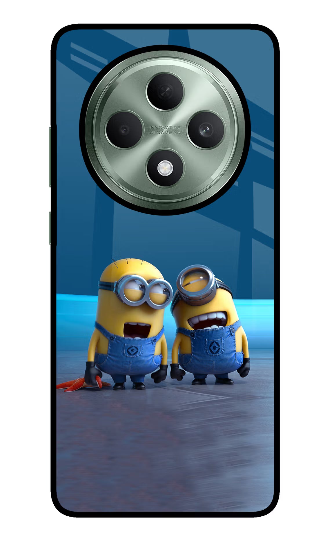 Minion Laughing Oppo F27 5G Glass Case Back Cover by Casekaro