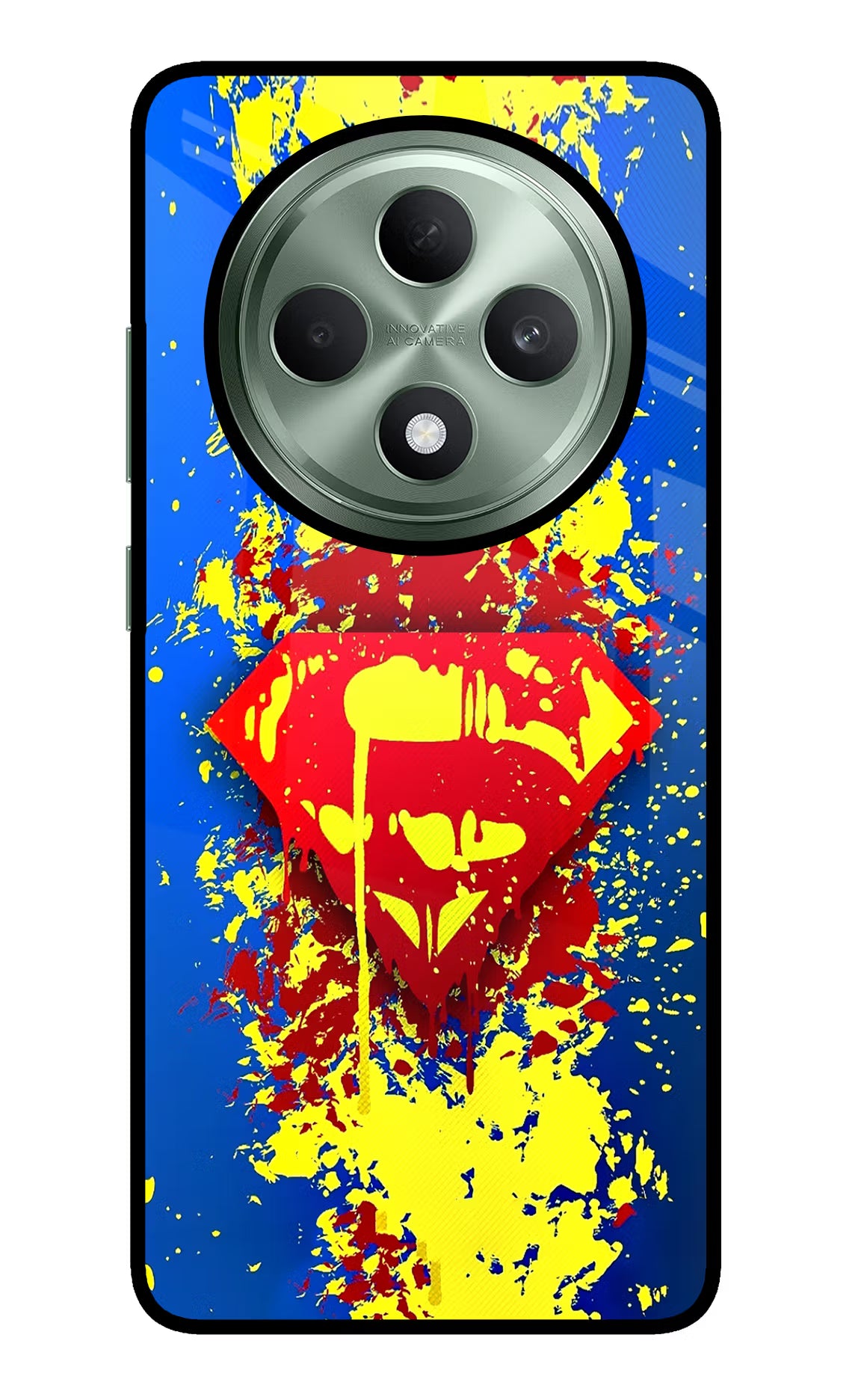 Superman logo Oppo F27 5G Glass Case Back Cover by Casekaro