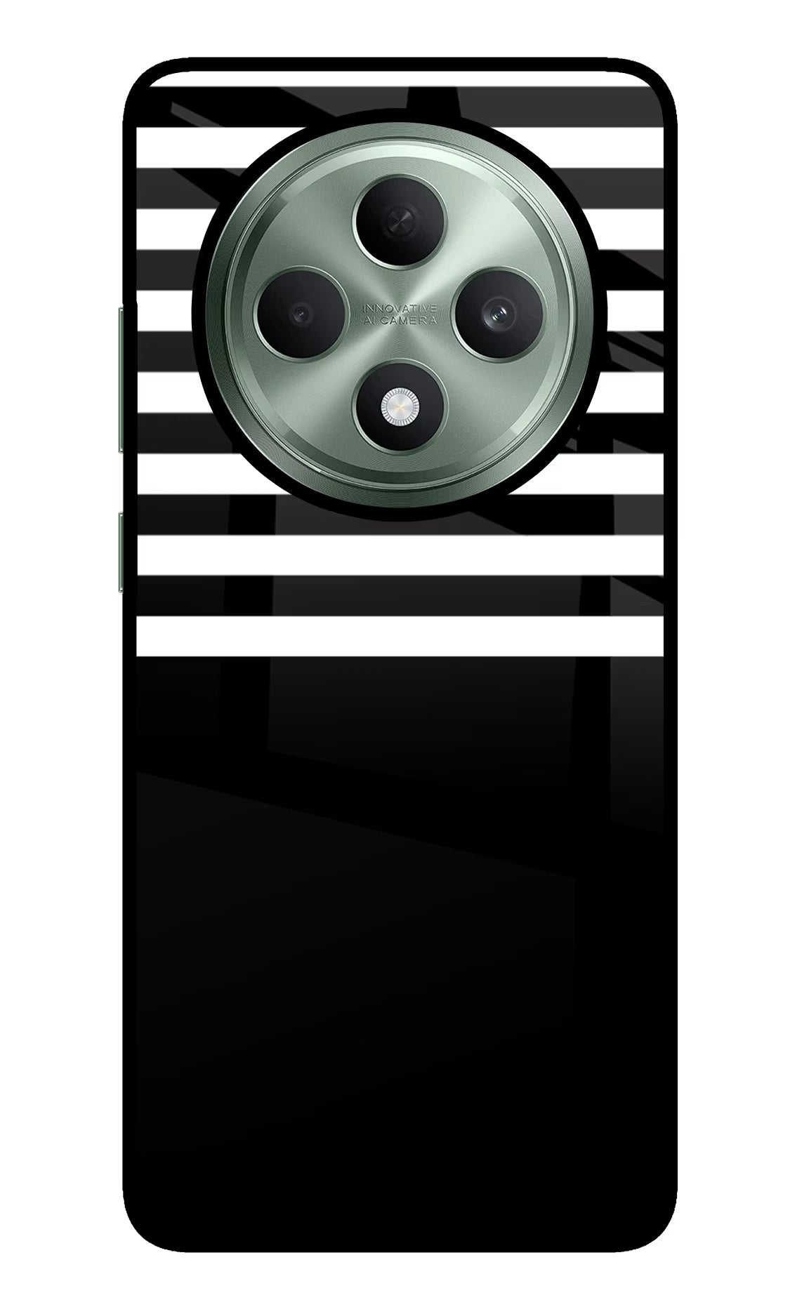Black and White Print Oppo F27 5G Glass Case Back Cover by Casekaro