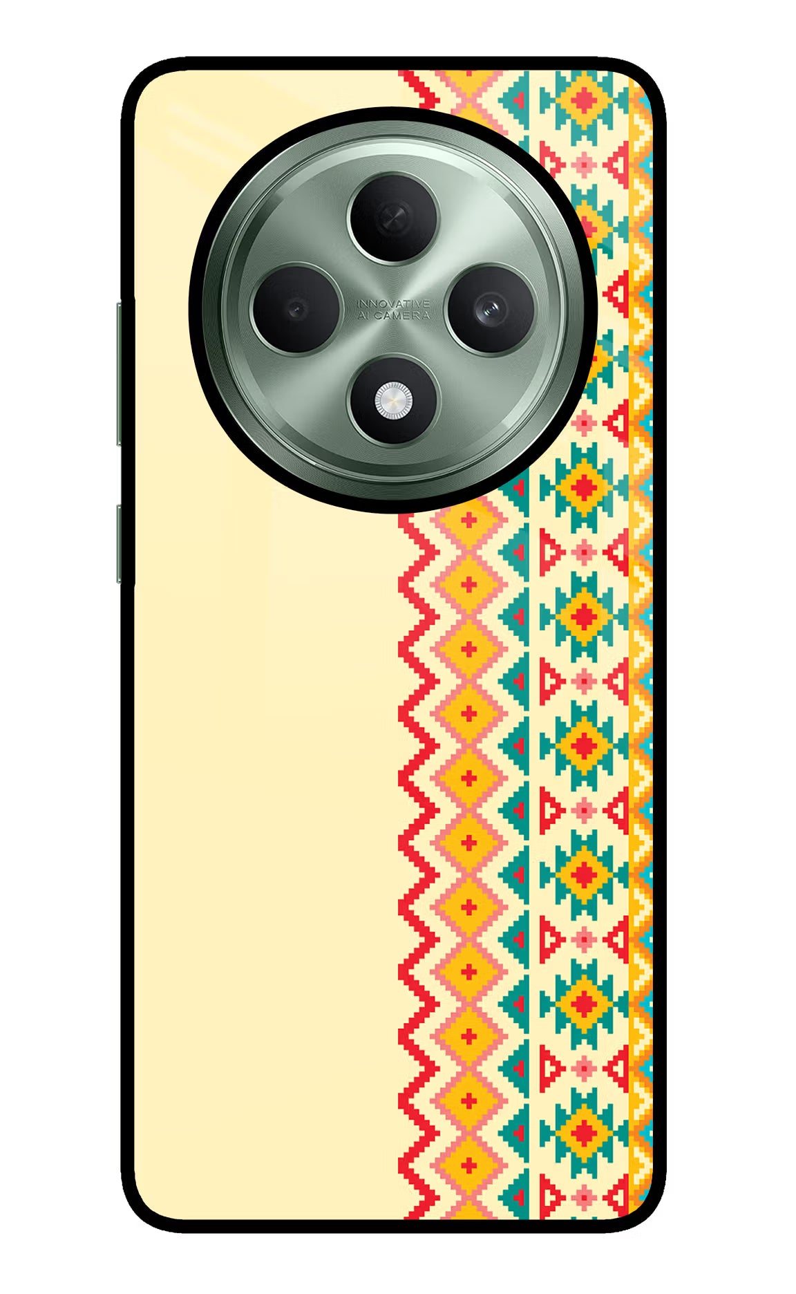 Ethnic Seamless Oppo F27 5G Glass Case Back Cover by Casekaro