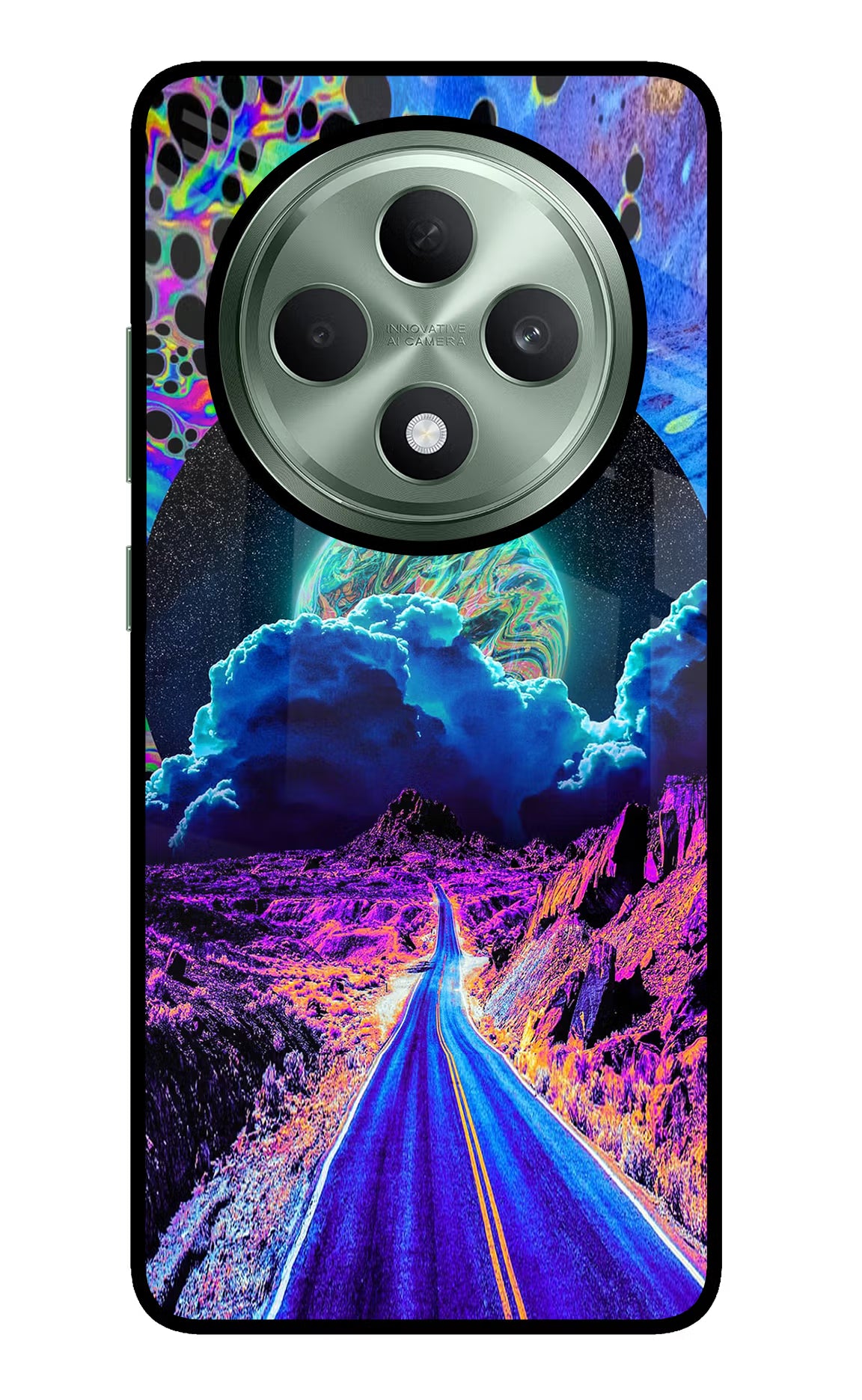 Psychedelic Painting Oppo F27 5G Glass Case Back Cover by Casekaro