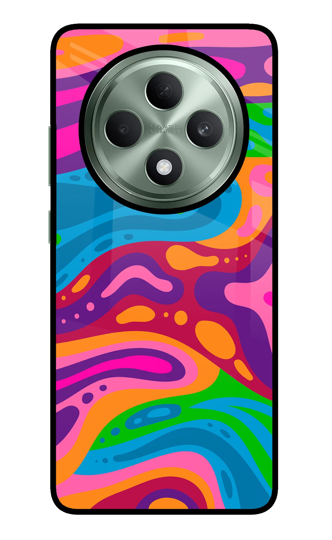 Trippy Pattern Oppo F27 5G Glass Case Back Cover by Casekaro
