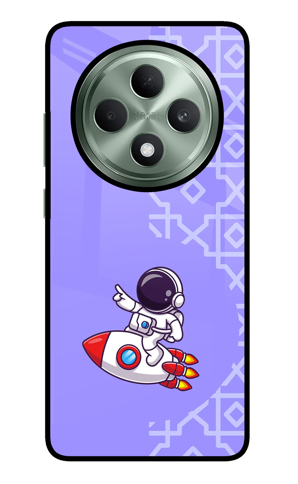Cute Astronaut Oppo F27 5G Glass Case Back Cover by Casekaro