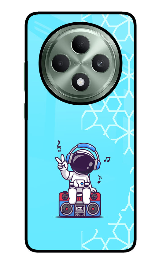 Cute Astronaut Chilling Oppo F27 5G Glass Case