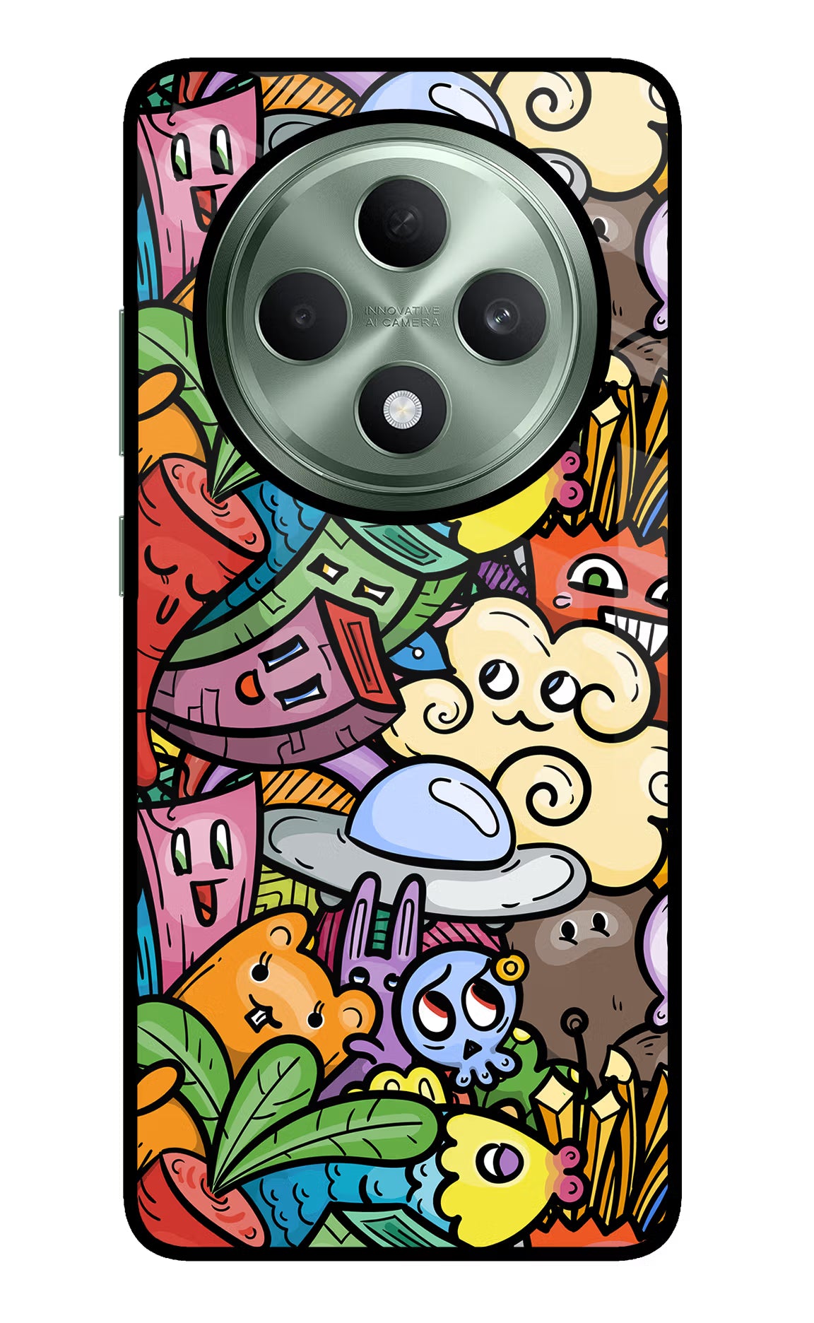 Veggie Doodle Oppo F27 5G Glass Case