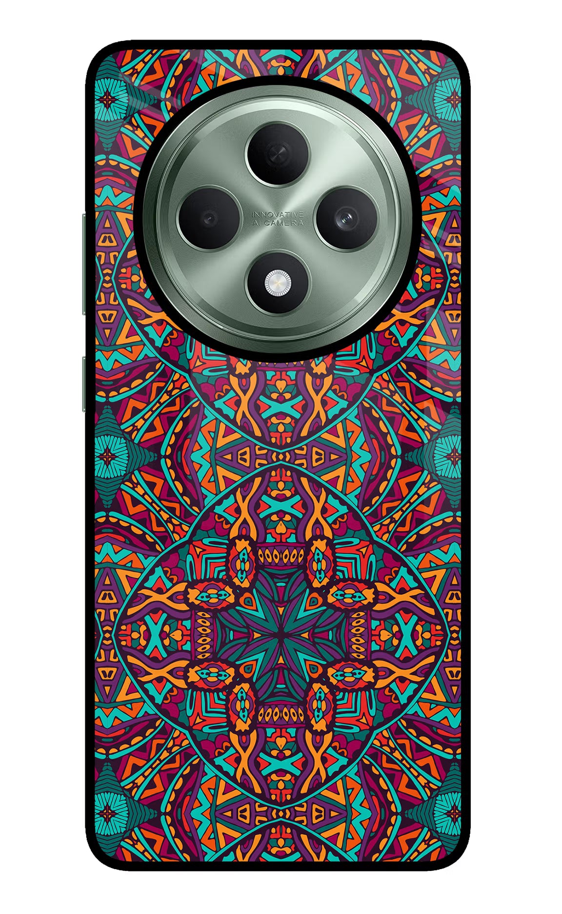 Colour Mandala Oppo F27 5G Glass Case Back Cover by Casekaro